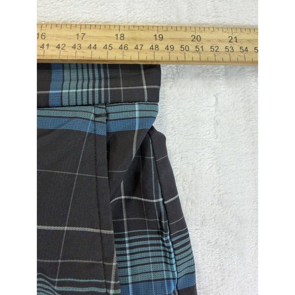 Slazenger Black/Blue Plaid Golf Bermuda Shorts 36 Performance Preppy 10" Inseam - Picture 8 of 9